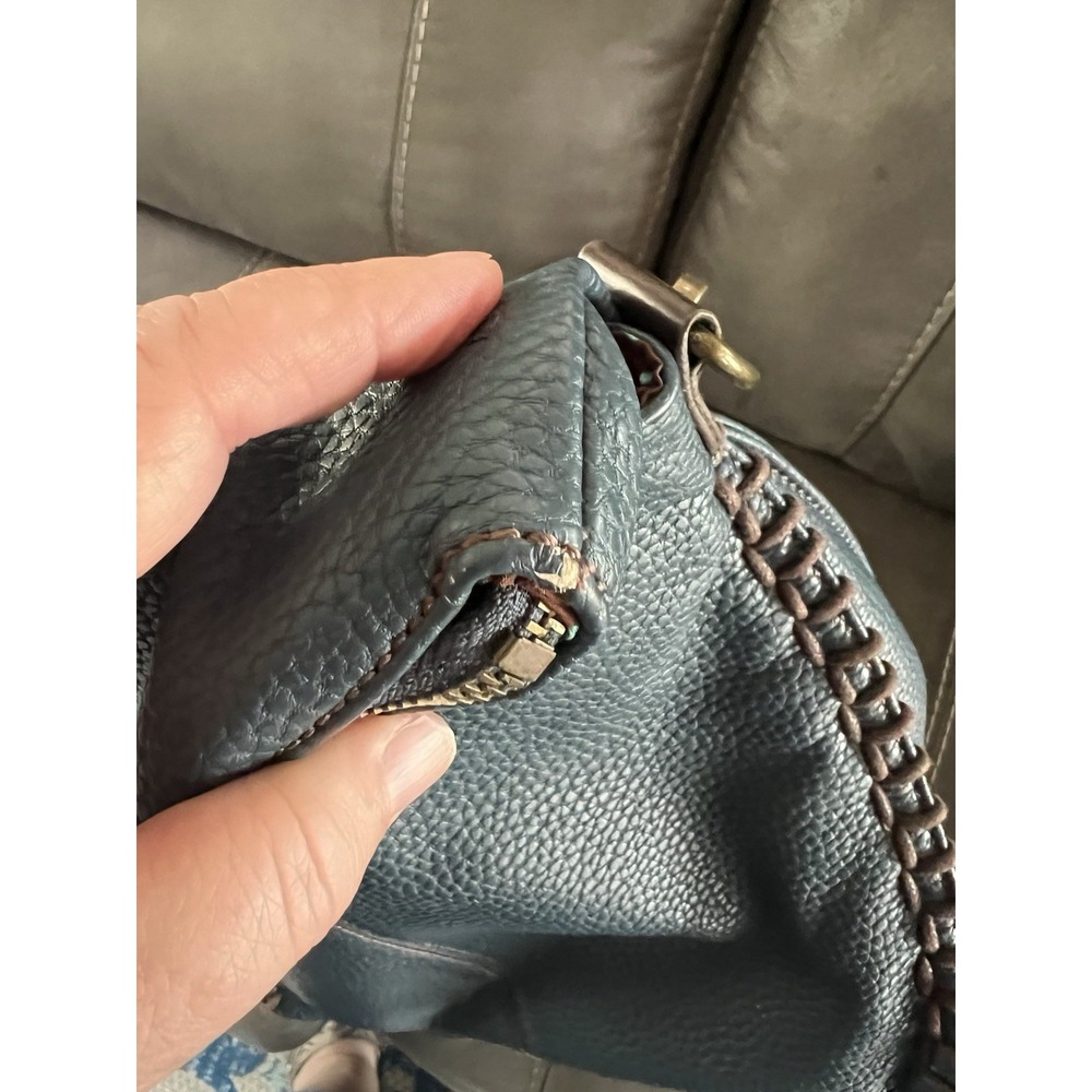 Chala Faux Leather Crossbody Purse Flap Top Shoulder Bag Blue Solid - Picture 7 of 10
